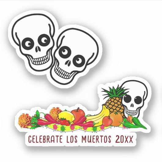 Aanbod voor Dia de Los Muertos Sticker (Voorkant)