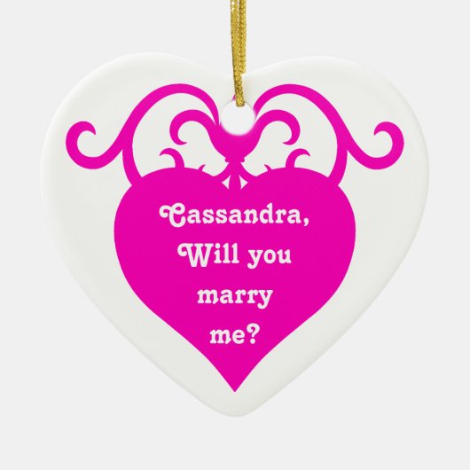 Aanbod voor harthuwelijk keramisch ornament (Voorkant)