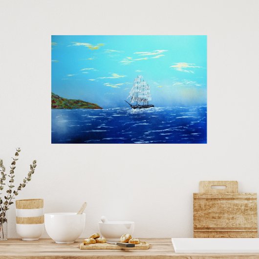 Aanbrengen in Drake's Bay Poster (Keuken)