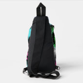 Aandacht alsjeblieft Modern streetart spray paarse Sling Bag (Achterkant)