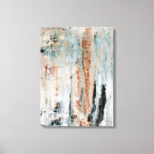 'Aandacht' Blauwgroen en Bruine Abstracte Kunst Canvas Afdruk (Voorkant)