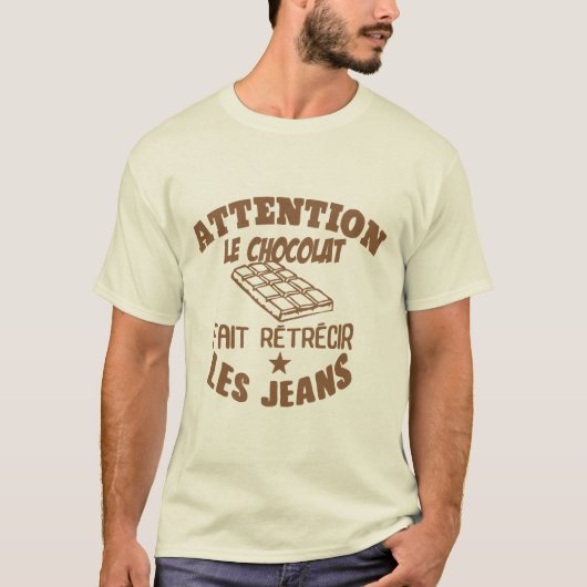 aandacht chocolade retrecier jeans cithumour t-shirt (Voorkant)