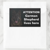 Aandacht Duitse herder woont hier Rechthoekige Sticker (Tas)