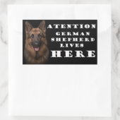 Aandacht Duitse herder woont hier sticker (Tas)