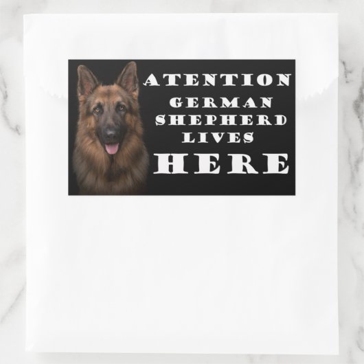 Aandacht Duitse herder woont hier sticker (Tas)