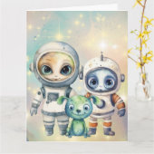 Aandacht Intergalactic Duidelijke Verjaardag Kaart (Gele Bloem)