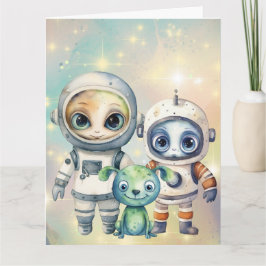 Aandacht Intergalactic Duidelijke Verjaardag Kaart