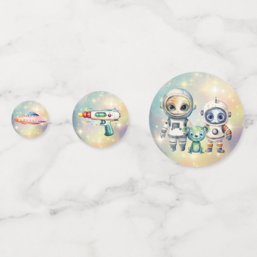 Aandacht Intergalactic Plain Verjaardag Confetti (Achterkanten)