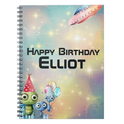 Aandacht Intergalactisch Verjaardagsherinneringenb Notitieboek (Voorkant)