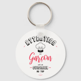 Aandacht kok aan het sein sleutelhanger