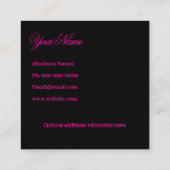 Aandacht krijgen Kaart Black, Bright Pink Lips Contactkaartje (Achterkant)