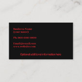 Aandacht krijgen rode kus zwart visitekaartje (Achterkant)