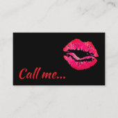Aandacht krijgen rode kus zwart visitekaartje (Voorkant)