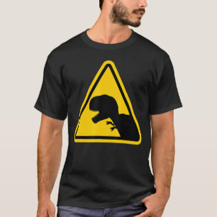Aandacht Rex Dinosaurus Reptiel Gevaar Dino Zone T-shirt