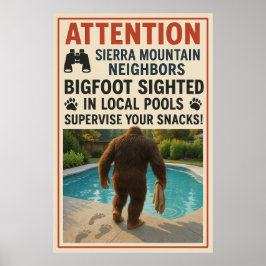 Aandacht Sierra Mountain Buren – Bigfoot Pool Poster