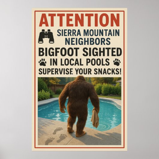Aandacht Sierra Mountain Buren – Bigfoot Pool Poster (Voorkant)