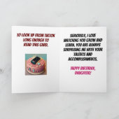 Aandacht Span Grappige Dochter Verjaardag Kaart (Binnen)