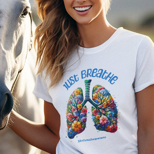 Aandacht voor astma Bloemen Longallergie T-shirt