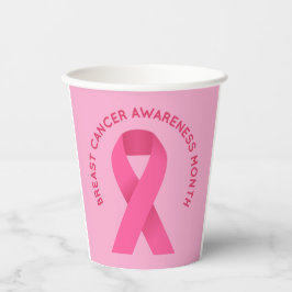 Aandacht voor borstkanker roze papieren bekers