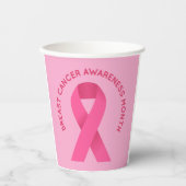 Aandacht voor borstkanker roze papieren bekers (Voorkant)