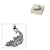 Aandacht voor De Tail Blue Peacock Rubberstempel (Gestempeld)