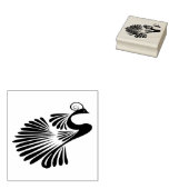Aandacht voor De Tail Blue Peacock Rubberstempel (Gestempeld)