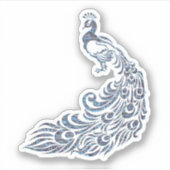 Aandacht voor De Tail Blue Peacock Sticker (Voorkant)