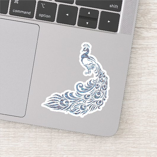 Aandacht voor De Tail Blue Peacock Sticker (Detail)