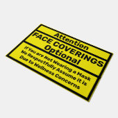 Aandacht voor dekking van gezichtsveld vereist - m deurmat (Schuin)