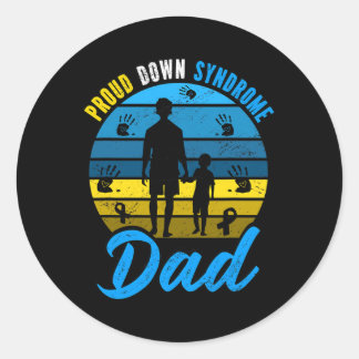 Aandacht voor het papa-downsyndroom ronde sticker