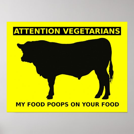 Aandacht voor vegetariërs Funny Meat Lovers Poster (Voorkant)