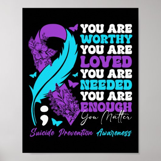 Aandacht voor zelfmoordpreventie positief Motivati Poster (Voorkant)