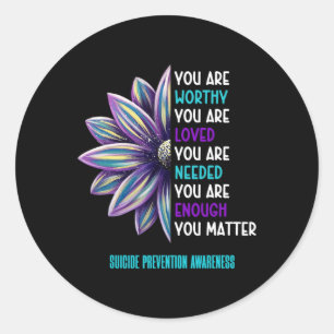 Aandacht voor zelfmoordpreventie positief Motivati Ronde Sticker