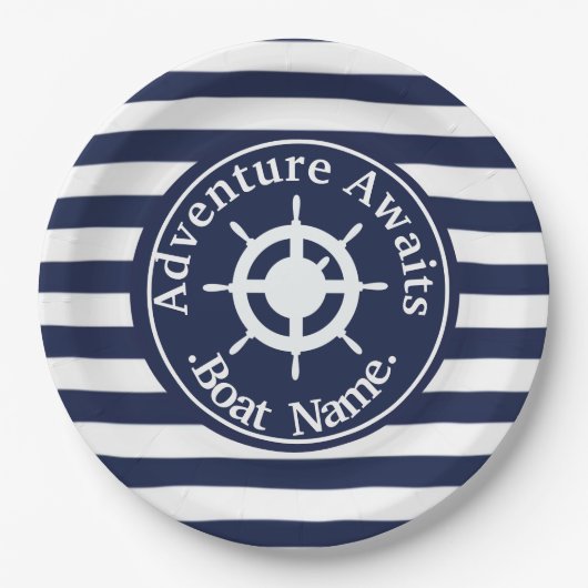 Aandacht wacht. Boatnaam. Papieren Bordje (Voorkant)