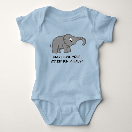 Aandacht zoekende olifant romper (Voorkant)
