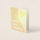 Aandachtgrijpende, gedurfde "LIEFDE EN BEDANKT!" K Folie Kaarten (Voorkant)