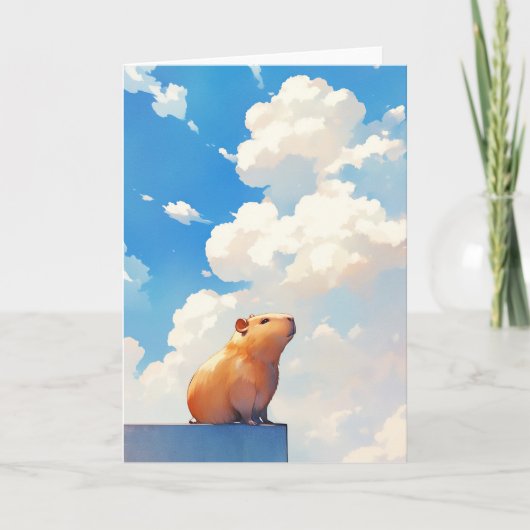Aandachtige Capybara Kaart (Voorkant)