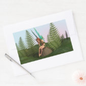 Aandachtige fee rechthoekige sticker (Envelop)