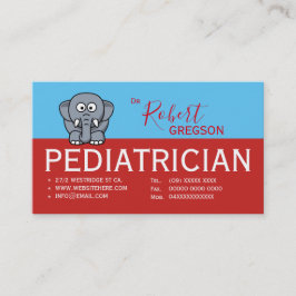 Aandachtkaart voor kinderarts met olifant afsprakenkaartje