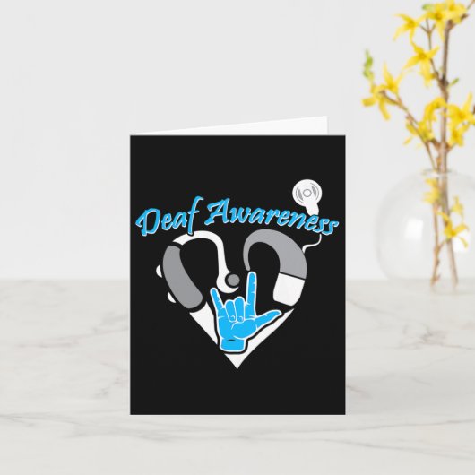 Aandachtshulpmiddel ASL Cochleair implantaat Kaart (Gele Bloem)