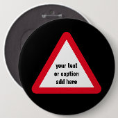  aandachtsteken ronde button 6,0 cm (Voorkant /achterkant)