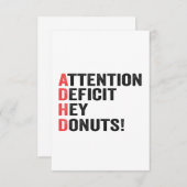 Aandachtstekort Hey Donuts Adhd Neurodiversiteit  Bedankkaart (Voorkant / Achterkant)