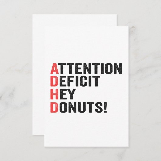 Aandachtstekort Hey Donuts Adhd Neurodiversiteit  Bedankkaart (Voorkant / Achterkant)