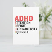Aandachtstekort Hyperactiviteit Eekhoorn ADHD Cade Bedankkaart (Staand voorkant)