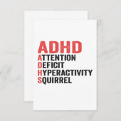 Aandachtstekort Hyperactiviteit Eekhoorn ADHD Cade Bedankkaart (Voorkant / Achterkant)