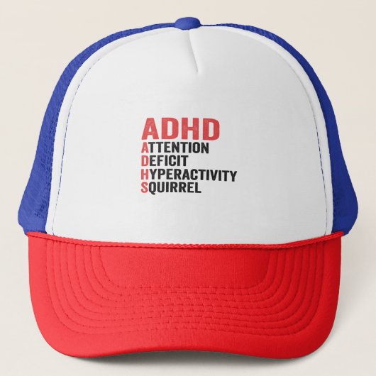Aandachtstekort Hyperactiviteit Eekhoorn ADHD Cade Trucker Pet (Voorkant)