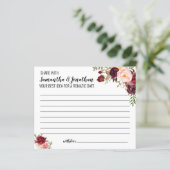 Aandeeldatum idea Marsala Flowers Vrijgezellenfees (Staand voorkant)