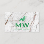 Aandelen Grafiek | Witte Marmer  Visitekaartje (Voorkant)