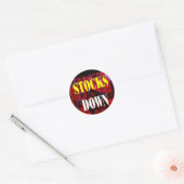 AANDELEN OMLAAG RONDE STICKER (Envelop)