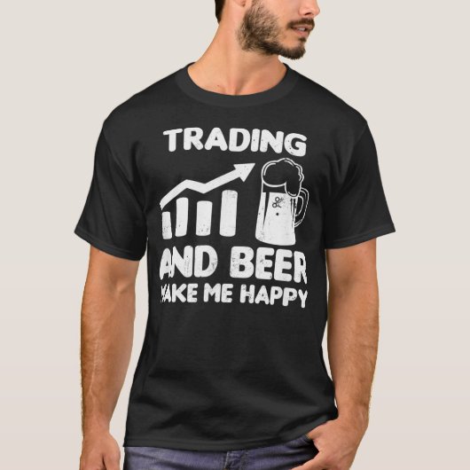 Aandelenbier Shirt maken me blij cadeau (Voorkant)